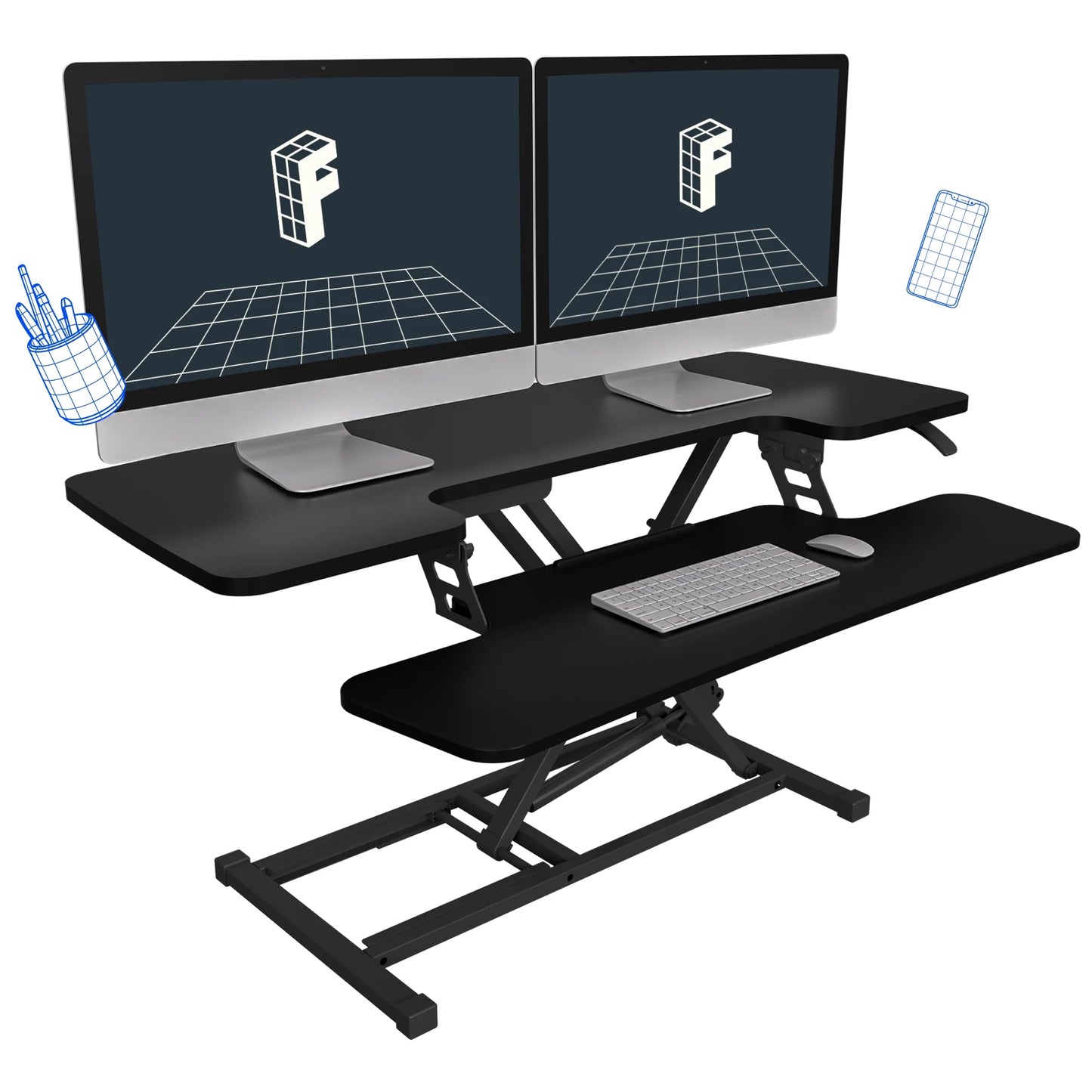 Standing Office Desk Converter, Black, 40 Inch