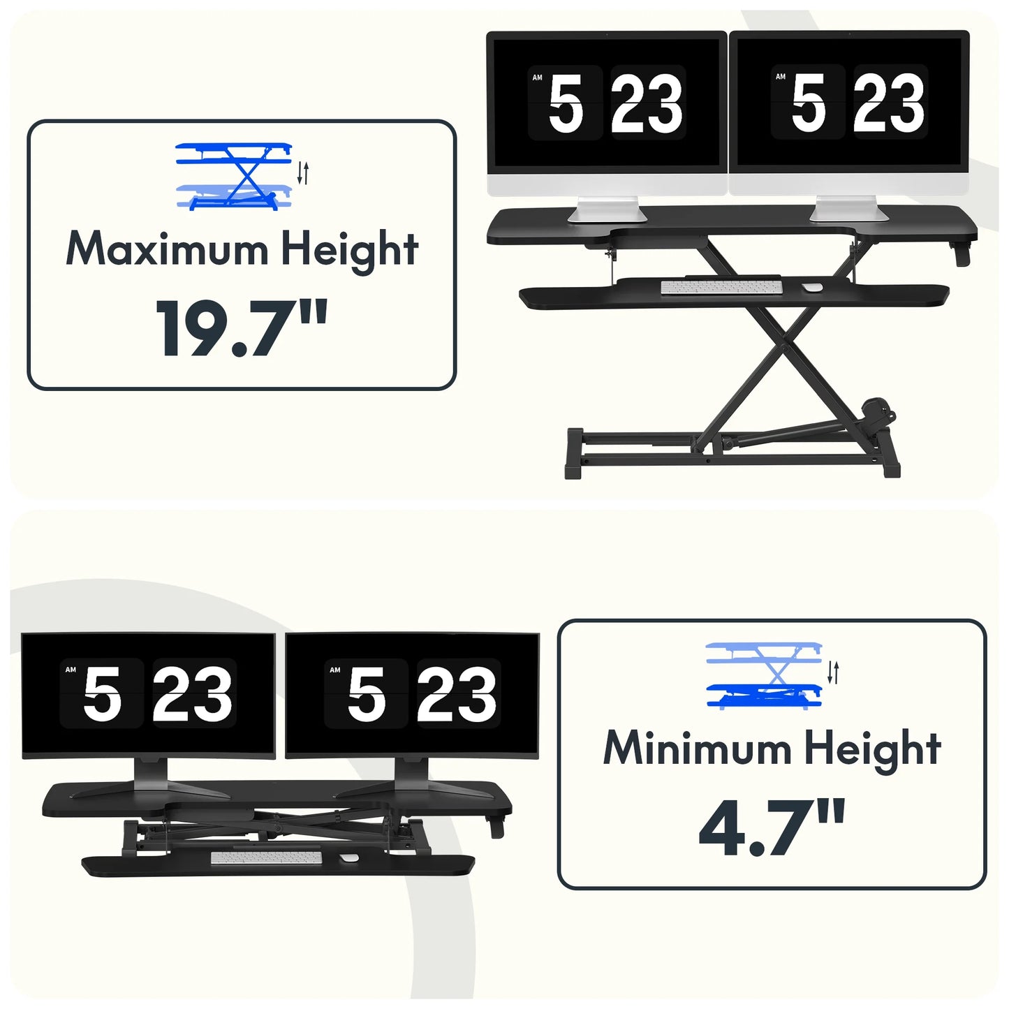 Standing Office Desk Converter, Black, 40 Inch