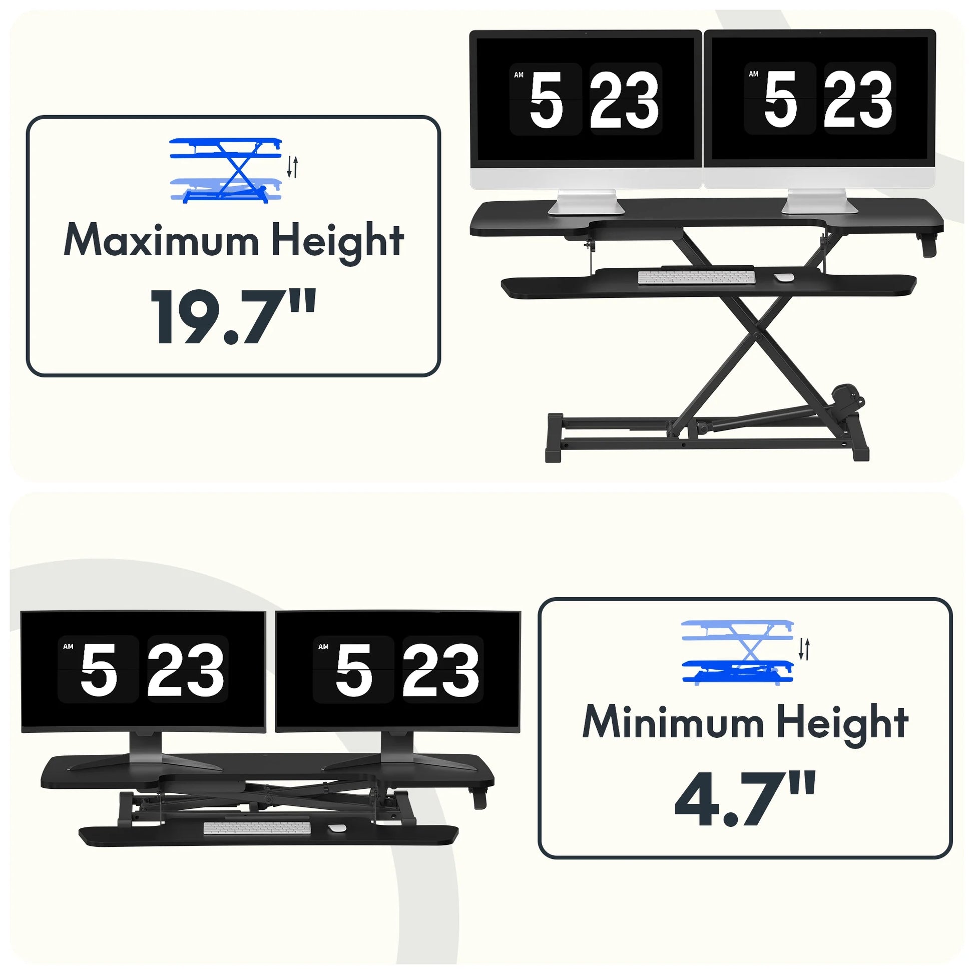 Standing Office Desk Converter, Black, 40 Inch