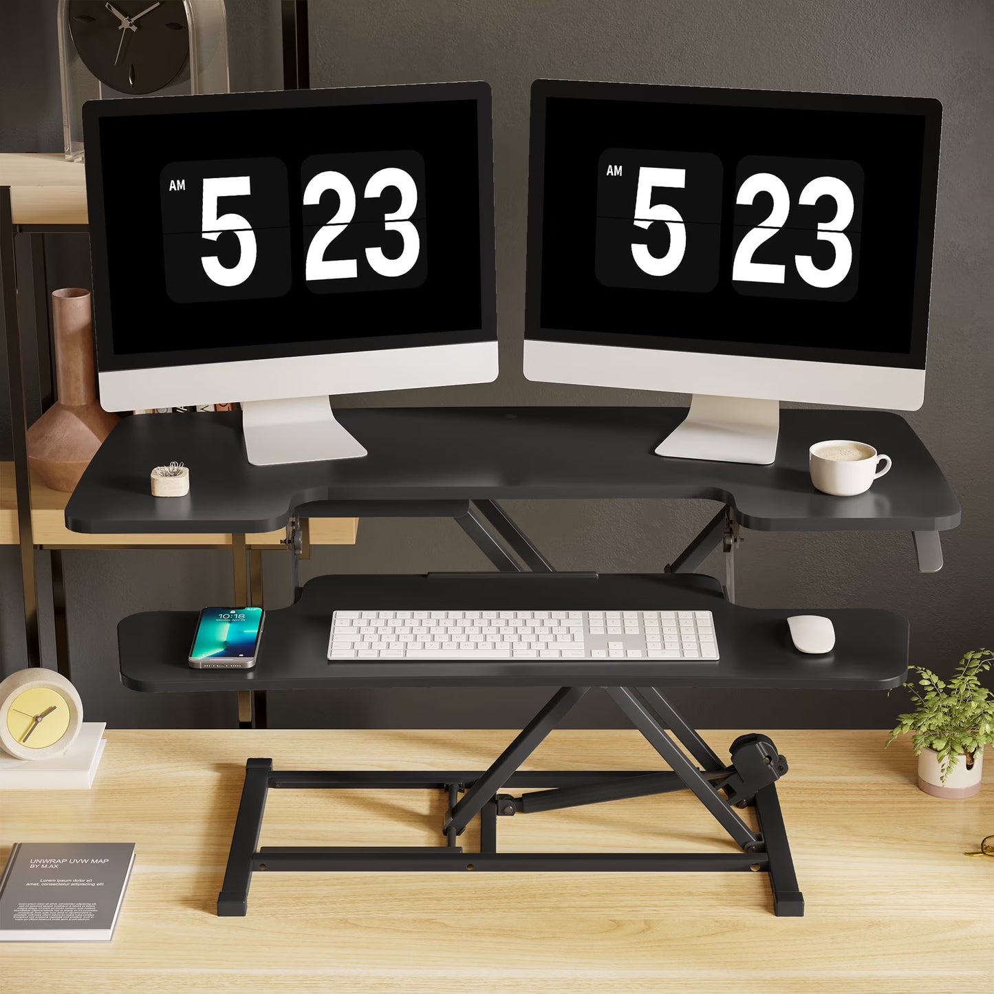 Standing Office Desk Converter, Black, 40 Inch